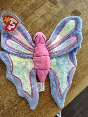 TY Beanie Baby - FLITTER the Butterfly- Pink, Lavender & Mint Color Wings